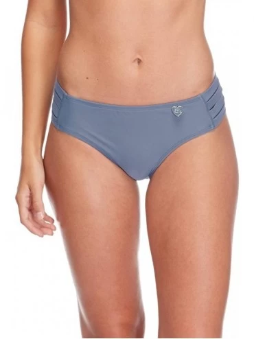 Bottoms Women's Smoothies Nuevo Contempo Solid Full Coverage Bikini Bottom Swimsuit - Storm - CM18HW29L3T $82.28