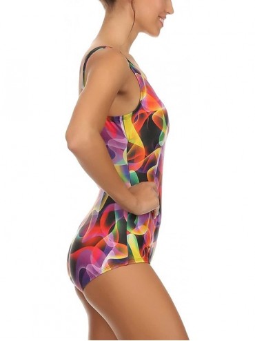 One-Pieces Women's One Piece Missy Bathing Suit - Multi Lava - C512EDO82XH $20.49