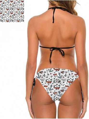 Tankinis Bikini Bathing Suits Women's Sexy Halter Padding Pencil Drawing Angels - Multi 19 - CQ190EACAST $44.57