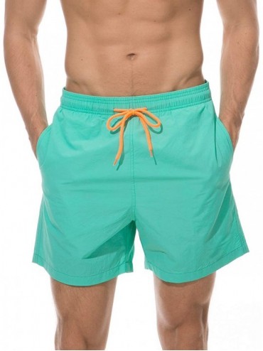 Trunks Men's Quick Dry Swim Trunks Mesh Liner Bathing Suit Beach Short with Pockets - Blue4 - CT18M9AY73I $30.56