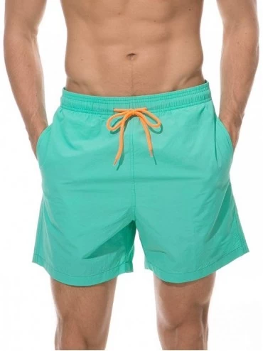 Trunks Men's Quick Dry Swim Trunks Mesh Liner Bathing Suit Beach Short with Pockets - Blue4 - CT18M9AY73I $63.68