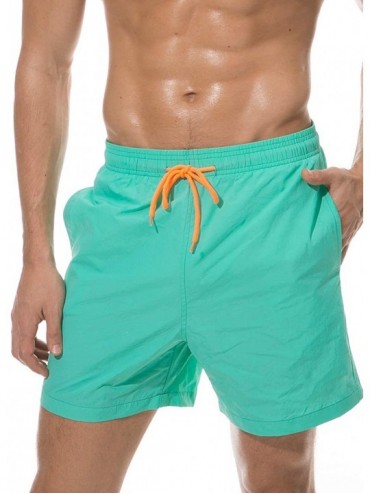 Trunks Men's Quick Dry Swim Trunks Mesh Liner Bathing Suit Beach Short with Pockets - Blue4 - CT18M9AY73I $30.56