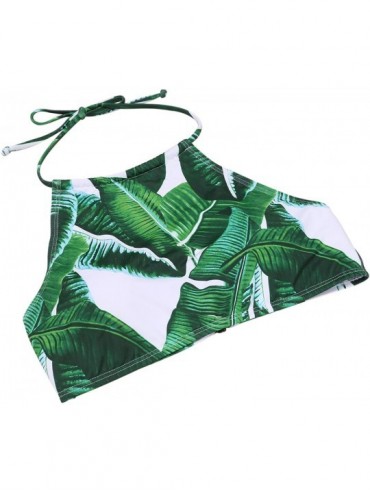 Sets Womens Sexy Lace up Two Pieces Halter Bikini Sets Boho 2 PC Swimsuits Fashion Bikini Swimwear - Army Green - C018CSNQX9S...