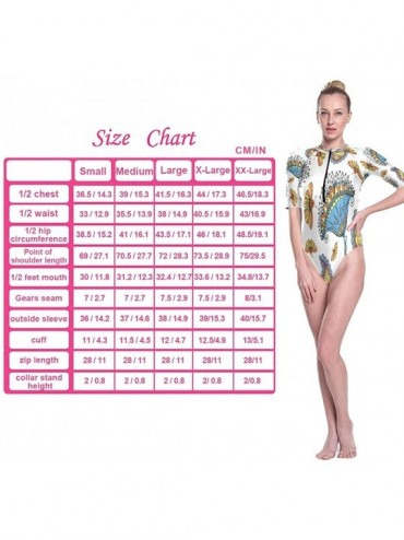 Rash Guards Zip Front Surf Rashguard Swimsuit Paisley Butterfly and Flower UV Protection Swimwear Wetsuit - 3d Print - CM19DW...