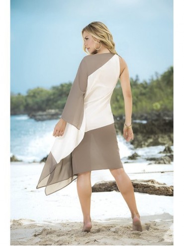 Cover-Ups Flowing Asymmetrical Beach Dress - CI12G3IUC7F $32.23