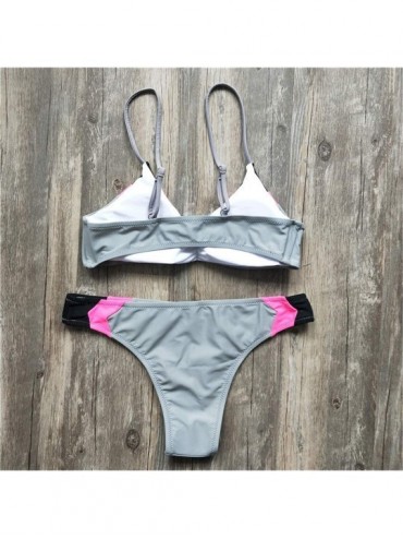 Sets Patchwork Bikini Set Swimsuit Bathing Suit Swimwear Beachwear - green - C018YISUOQZ $22.83