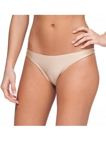 Sets Women's New Liquid or Shiny Bikini Swimsuit Bottom - Natural - C111K5NP6K3 $28.87