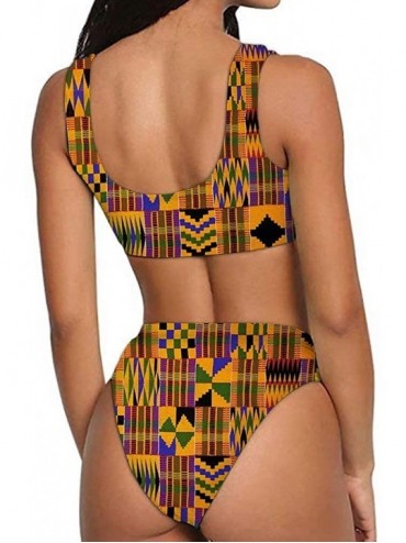 Sets Bikini Set Women Swimwear Two-Piece Push Up Tankini Bathing Suits High Waist Swimsuit - African - CL1960YWRNE $25.20