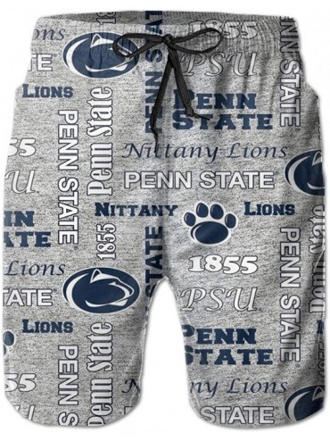 Board Shorts Men's Quick Dry Swim Shorts with Mesh Lining Swimwear Bathing Suits Beach Shorts - Penn State Nittany Lions-15 -...