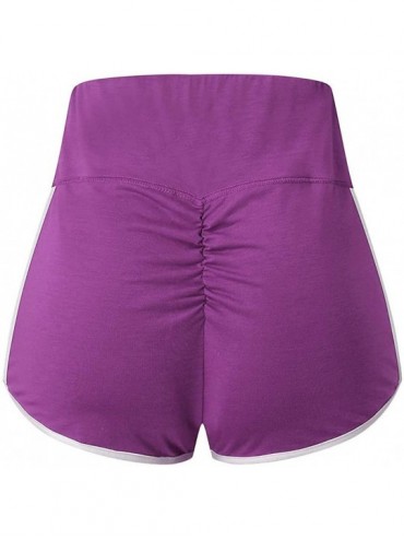 Sets Yoga Pants Skinny Short Trouser Women Summer Sports Pants Large Size Fashion Pants - Purple - CM198RCQ207 $17.04