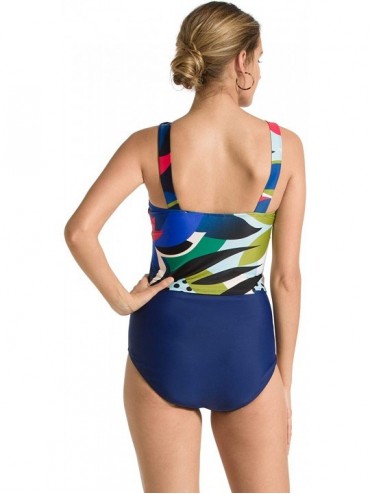 Tankinis The Caroline Women's Shape & Protect Control Swimwear Tankini Bottom Swimsuit - Navy Blue - C818QN04SKC $27.16