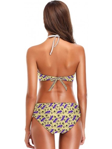 Sets Bikini Bathing Suit Womens 2 Piece Halter Neack High Waist Padded Sexy Swimsuit - Color18 - CY196YS8KXD $29.79
