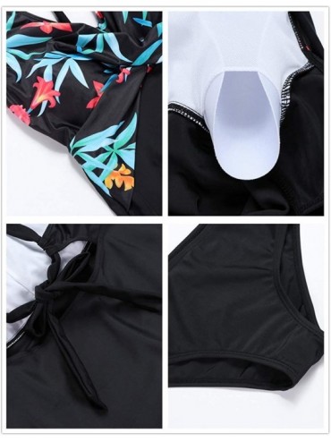 One-Pieces Women's Tankini Swimsuit Floral Print Two Piece Bathing Suit Swimdress Plus Size Swimwear - Floral 2 - CH18QWQE7QU...