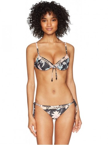 Bottoms Women's Tie Side Hipster Cheeky Coverage Bikini Bottom Swimsuit - Bali Hai Black - CZ187ME4U8W $31.43