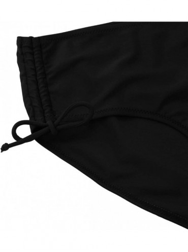 Board Shorts Women's Swim Brief Beach Boy Shorts Swimwear with Adjustable Ties - Black B - CU18RLYWKSE $9.98