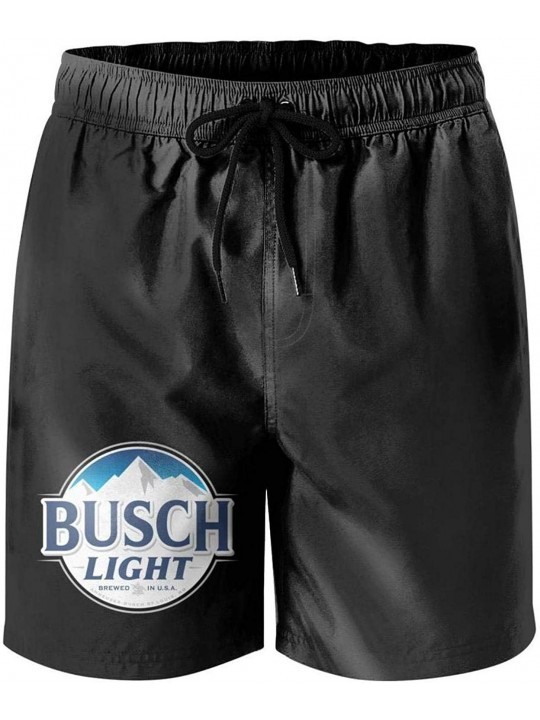 Board Shorts Busch-Light-Beer-Sign-Personalized Surfing Beach Board Shorts Swim Trunks for Men - White - CZ1970N3GLK $30.28