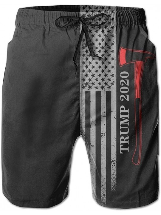 Board Shorts Men's Swim Trunks Adjustable Quick Dry Beach Shorts with Pockets for Summer - Trump 2020 American Flag 15 - CL19...