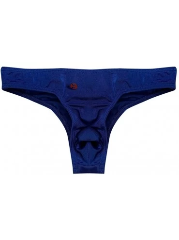Briefs G-Strings Briefs Mens Printed Low Rise Underwear Breathable Beach Underpants - Blue - CZ18WAU3OMH $18.96