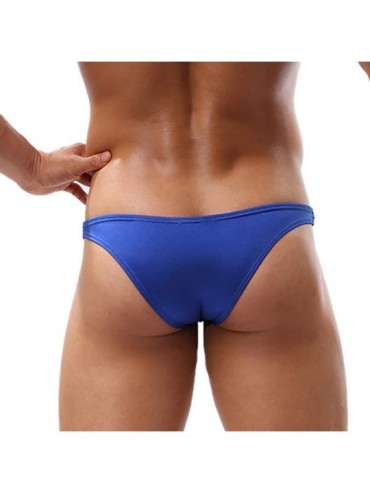 Briefs G-Strings Briefs Mens Printed Low Rise Underwear Breathable Beach Underpants - Blue - CZ18WAU3OMH $10.87