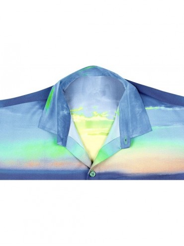 Cover-Ups Men's Designer Fashion Short Sleeve Hawaiian Shirt - Blue_w558 - CH12E5MS66F $18.07