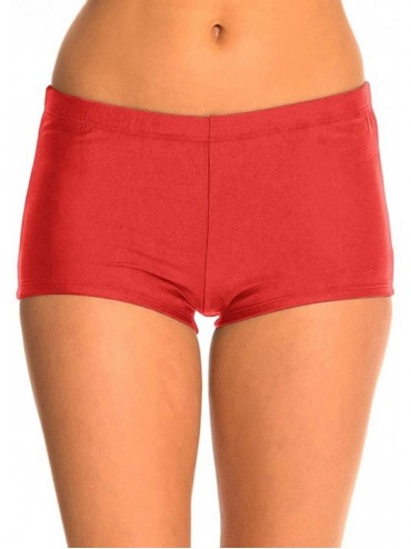 Bottoms Women Swim Bottoms Shorts Boyshorts Bikini Swimming Panty Swimwear Trunk - Red - C018UO6SG66 $9.90