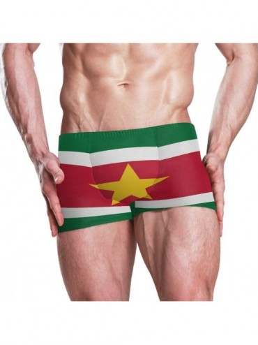 Briefs Sweden Flag Men's Swim Trunks Square Leg Swimsuit Swimwear Boxer Brief - Surinamese Flag - C518TE2IHSQ $26.88