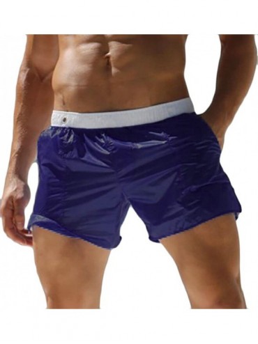 Board Shorts Men's Elastic Waist Pure Color See-Through Quick Dry Beach Shorts liwu - Three - C318E2L58KY $40.22