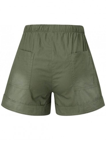 Board Shorts Comfy Drawstring Women Plus Shorts Elastic Waist - D Army Green - C4190WT9H3L $14.31