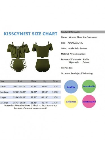 Sets Women's Plus Size Swimwear 2 Piece High Waisted Swimsuit Ruffle Bikini - Yellow - CO18CQYHK57 $24.12