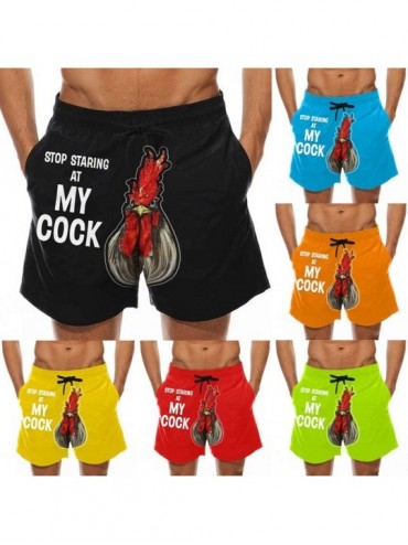Board Shorts Swim Trunks Shorts for Men Summer Drawstring Cock Printed Beach Work Casual Trouser Shorts Pants Novelty Swimwea...
