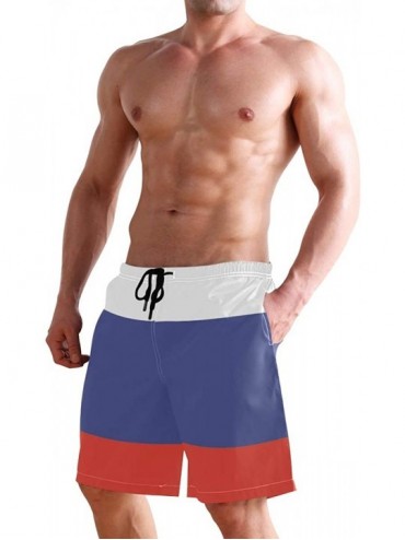 Board Shorts Mens Swim Trunks Sweden Flag Beach Board Shorts - Russian Flag - CY18L462YII $22.99