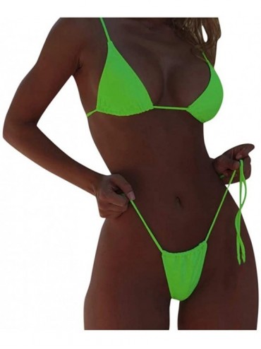 Sets Women Bandage Bikini Set Sexy Strap Push-Up Thong Brazilian Swimwear Beachwear Strapless Swimsuit - Green - CB195XQHS6Q ...