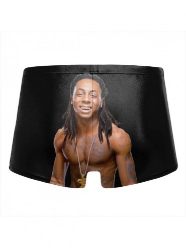 Briefs Lil Wayne Men's Beach Swimming Trunks Boxer Brief Swimsuit Swim Underwear Boardshorts - Black - CA196M56Z83 $17.38