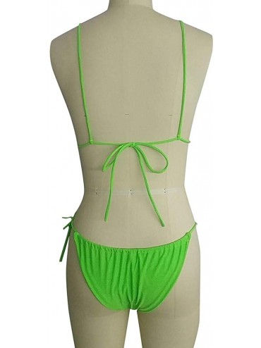 Sets Women Bandage Bikini Set Sexy Strap Push-Up Thong Brazilian Swimwear Beachwear Strapless Swimsuit - Green - CB195XQHS6Q ...