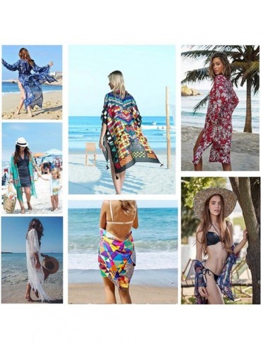 Cover-Ups Women's Stylish Kimono Cardigan or Beach Coverup - Yellow - CM192QM3R9R $12.95