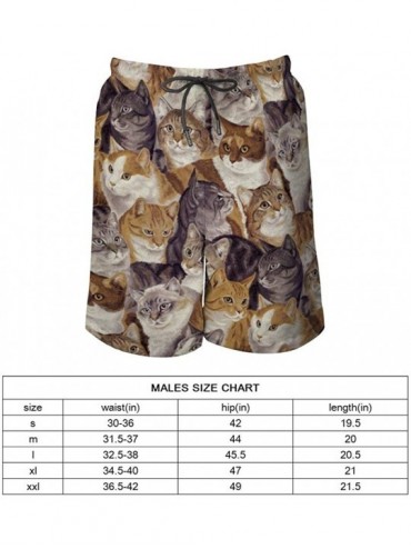 Board Shorts Men's Fashion Casual Swim Trunks Summer Beach Shorts with Mesh Lining - Packed Cats - C91905L0QCT $29.87