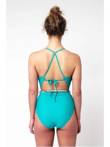 One-Pieces Women's Swimsuit- Fashion One Piece Bathing Suit Tank - Aqua Lace - CI18RW2LGD4 $20.24