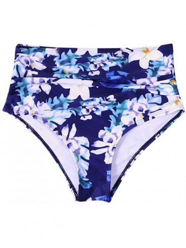 Tankinis Swimsuits for Women Plus Size Women High Waisted Bikini Swim Pants Shorts Bottom Swimsuit Swimwear Bathing - Blue - ...