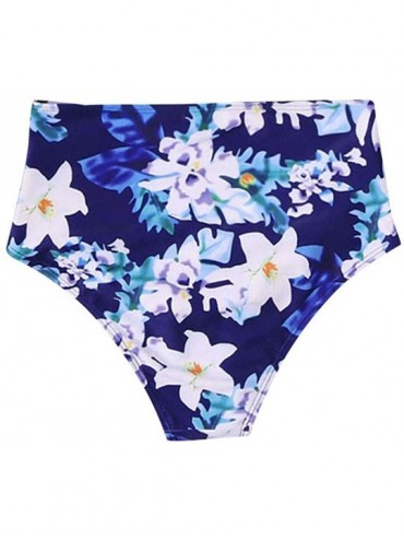 Tankinis Swimsuits for Women Plus Size Women High Waisted Bikini Swim Pants Shorts Bottom Swimsuit Swimwear Bathing - Blue - ...