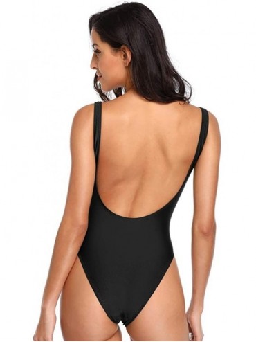 One-Pieces Baywatch-Inspired One Piece Swimsuit with High Cut and Low Back for Women - P4s - C612M08BPUF $27.23