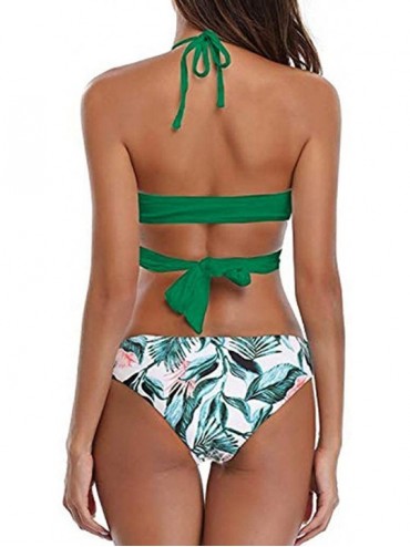 Sets Women Two Piece Bikini Sets Cut Out Side Push-Up Padded Swimsuits Sexy Halter Bathing Suits Beachwear Swimwear - Light G...