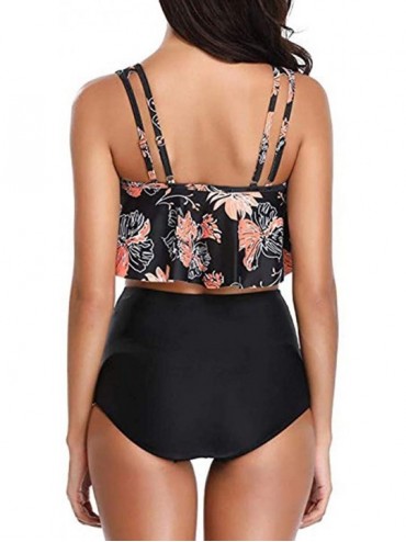 Sets Women Teen Girls Falbala High Waisted Bikini Set Push-up Padded Swimsuit Swimwear Bathing Suits - Y42 - CR18O206H20 $12.14