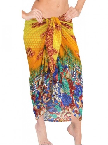Cover-Ups Women's Sarong Swimwear Cover-Up Wrap Tie Skirt Plus Size Full Long J - Autumn Yellow_f588 - CN1202KV4I1 $17.43