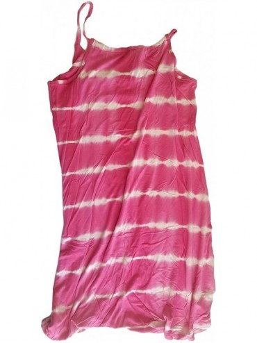 Cover-Ups Tie Dye Tank Dress Bathing Suit Cover Up- Full Length - Medium Pink - CC19C9534OL $22.53