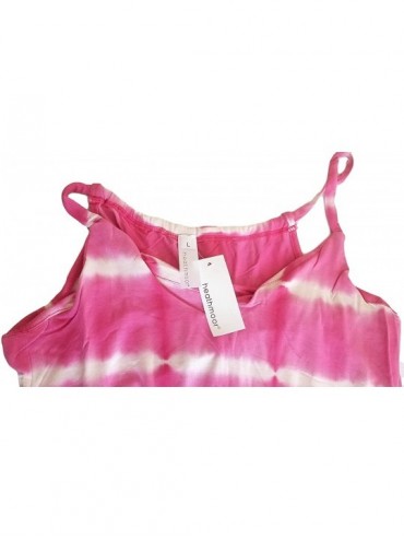 Cover-Ups Tie Dye Tank Dress Bathing Suit Cover Up- Full Length - Medium Pink - CC19C9534OL $22.53