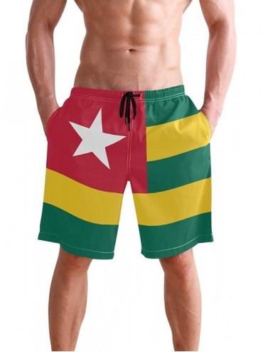 Trunks Venezuela Flag Men's Swim Trunks Beach Shorts with Pockets - Togo Flag - CJ18OAOSUTI $50.59
