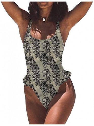 Bottoms Swimsuits Floral- Vibrant Spring Season Blooms- Trendy- Sexy - Multi 15-one-piece Swimsuit - CF19E75KQHX $92.03