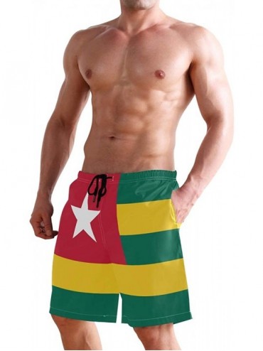 Trunks Venezuela Flag Men's Swim Trunks Beach Shorts with Pockets - Togo Flag - CJ18OAOSUTI $30.88