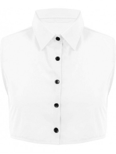 Rash Guards Men's Fashion Fake Collar Detachable Shirt Dickey Collar Half Shirts False Collars - White - CY197030E8T $49.62
