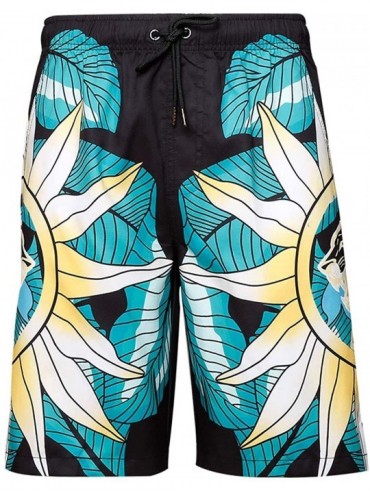 Board Shorts Board Shorts for Men & Boys- Long Swim Trunks with Pocket- Quick Dry Beachwear - Green - CJ18SNW650W $49.35